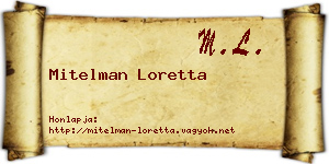 Mitelman Loretta névjegykártya